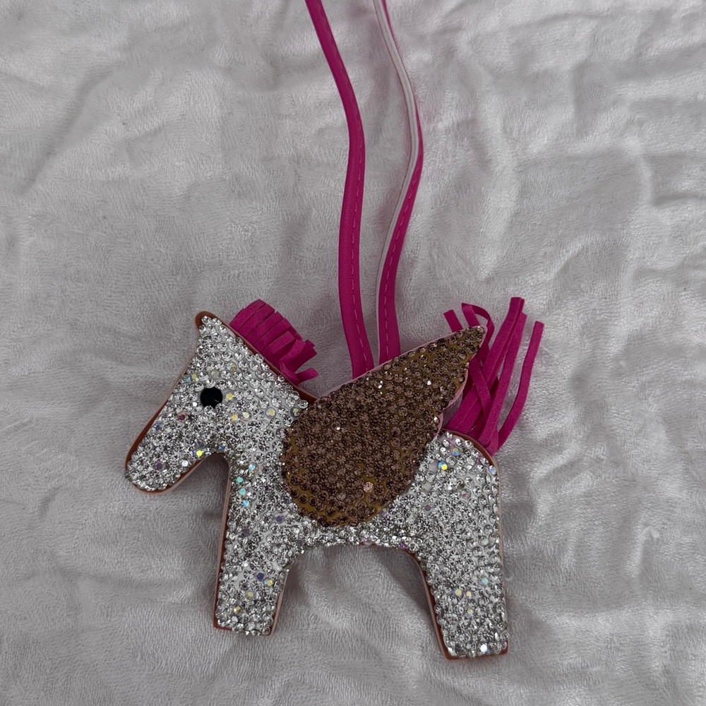 Crystal Rhinestone Unicorn Crossbody Charm - Pink Accents